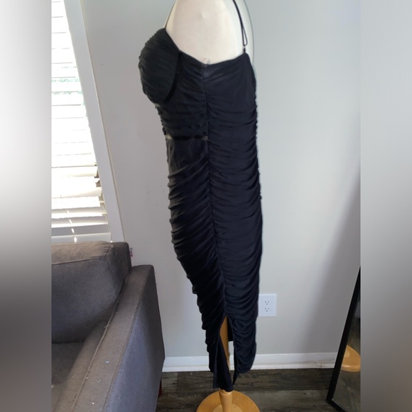 Emprada Bustier Womens Large Black Ruched MIDI Dress - Picture 5 of 6